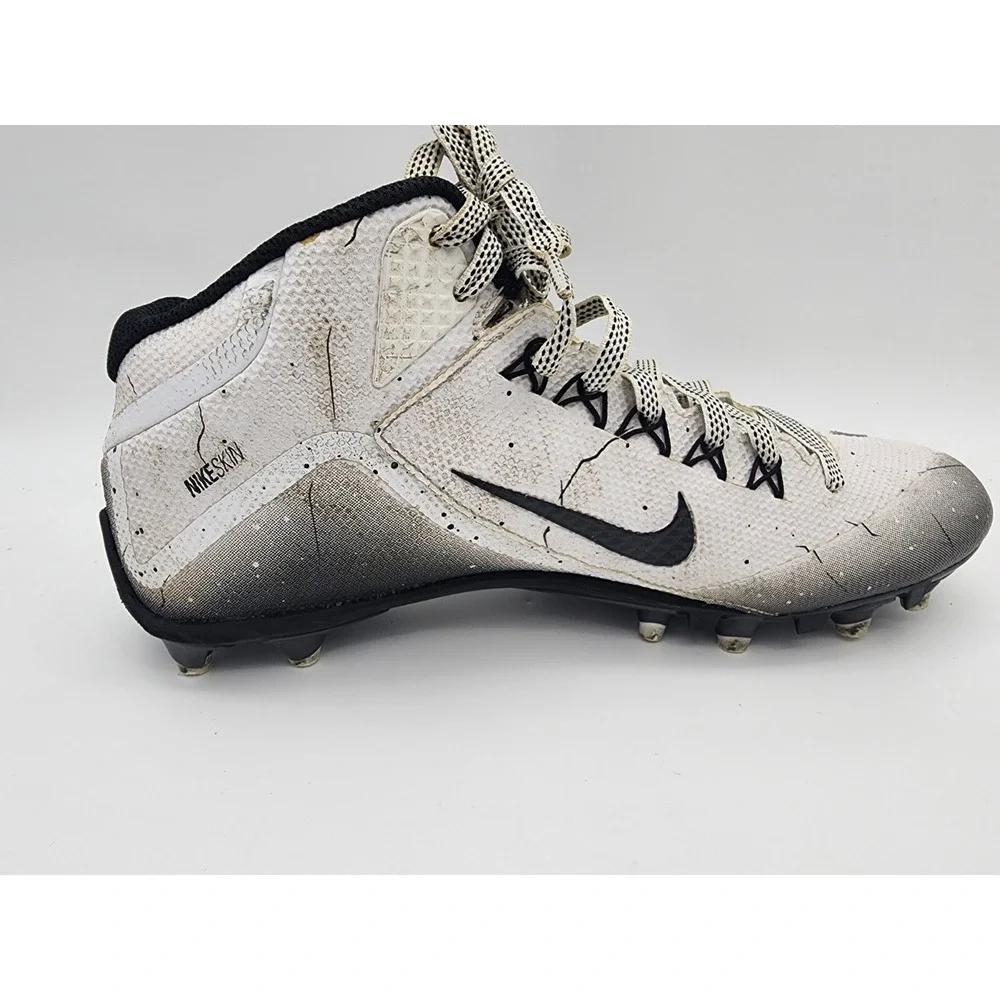 Men's Nike Alpha Pro‎ 2, 3/4 TD Football Cleat 719927 100, size 11 White/Black